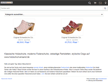 Tablet Screenshot of holzschuhversand.de